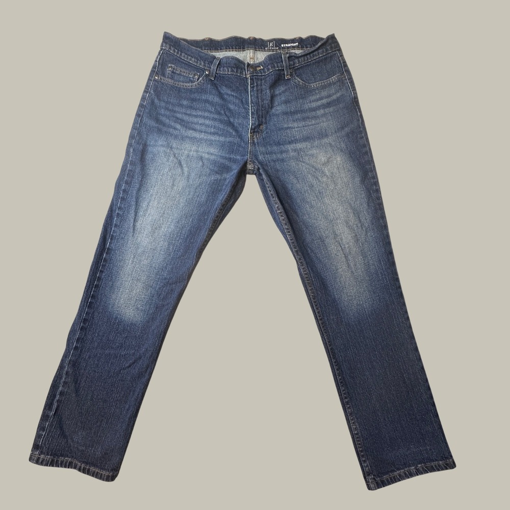 George Jeans Mens 36x30 Straight Dark Wash GM08483 Stretch Denim Everyday Casual